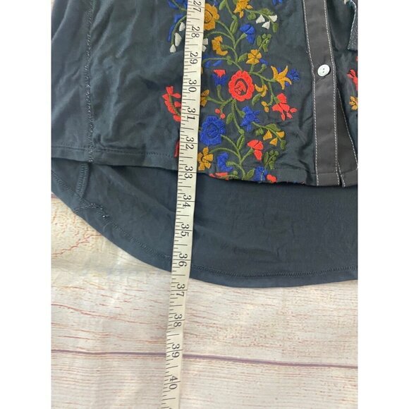 Anthropologie Tiny WOmen's Grey Emroidered Button Front Dress - Small - Picture 9 of 16